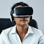 **

"A therapist guiding a patient through a virtual reality simulation for social anxiety in a modern office setting. The patient is fully clothed and wearing a VR headset. The therapist is in professional attire, offering support. Safe for work, appropriate content, professional guidance, perfect anatomy, natural proportions, well-lit, family-friendly."

**