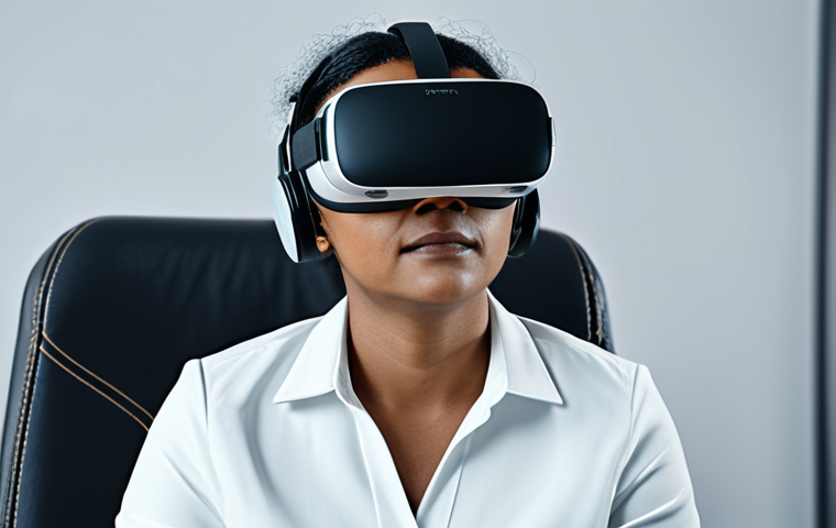 **
"A therapist guiding a patient through a virtual reality simulation for social anxiety in a modern office setting. The patient is fully clothed and wearing a VR headset. The therapist is in professional attire, offering support. Safe for work, appropriate content, professional guidance, perfect anatomy, natural proportions, well-lit, family-friendly."
**